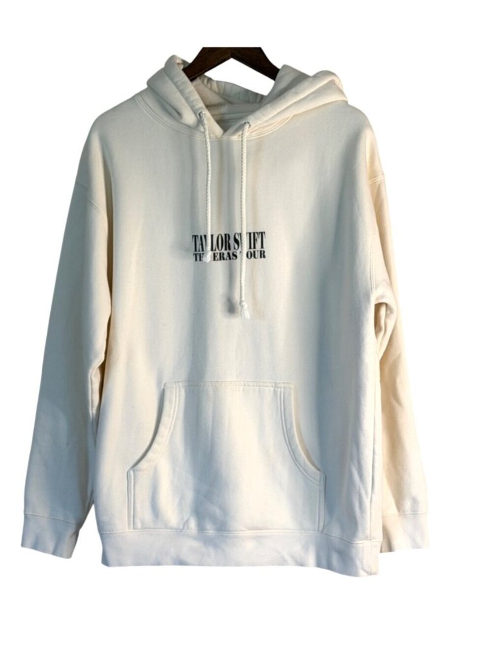Taylor Swift The Eras Tour Hoodie Beige Cream Graphic Pullover Size Large
